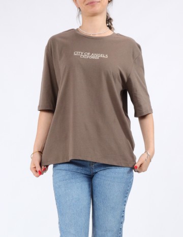 Tricou Pieces, maro