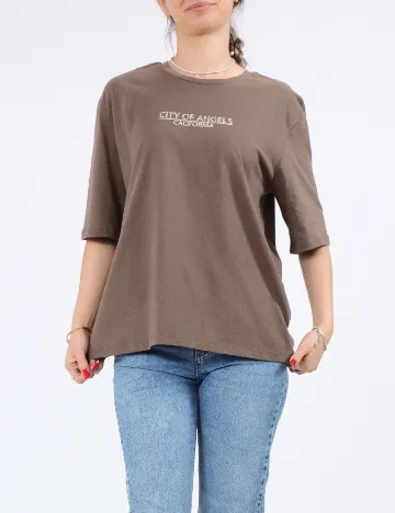 Tricou Pieces, maro