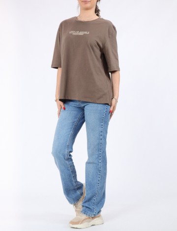 Tricou Pieces, maro