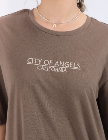 Tricou Pieces, maro