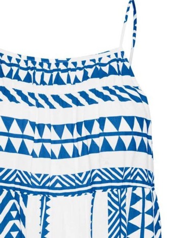 Rochie lunga Vero Moda, albastru/alb