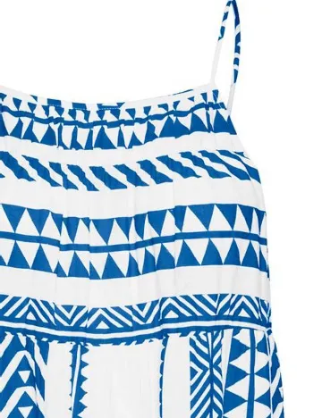 Rochie lunga Vero Moda, albastru/alb