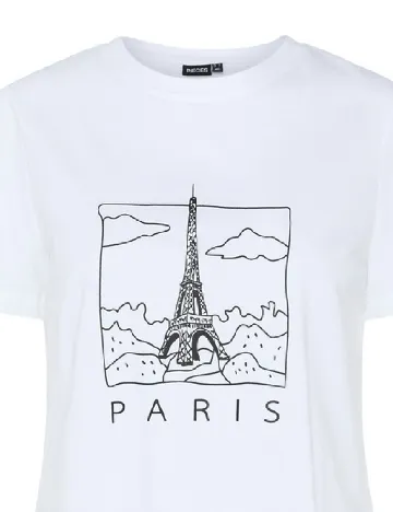 Tricou Pieces, alb