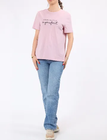 Tricou Pieces, roz Roz