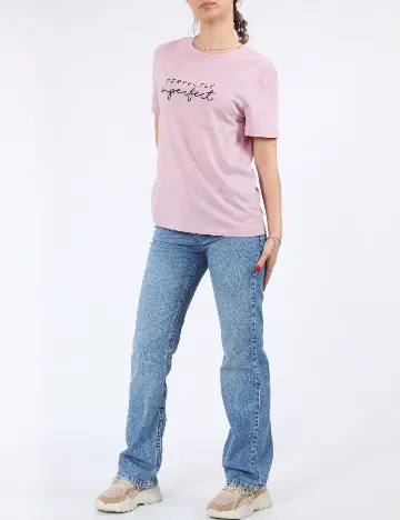 Tricou Pieces, roz Roz