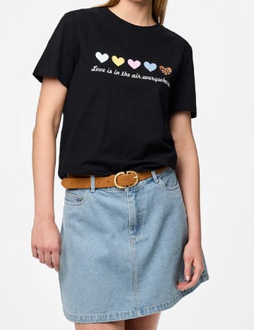 Tricou Pieces, negru