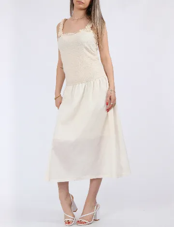 Rochie medie Vero Moda, crem