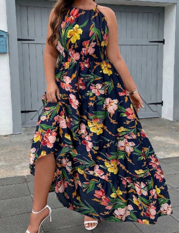 Rochie lunga SHEIN CURVE, bleumarin