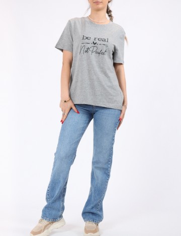 Tricou Pieces, gri