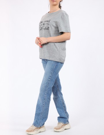 Tricou Pieces, gri