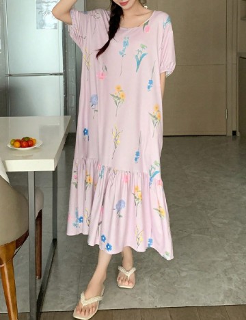 Rochie medie Dazy, roz