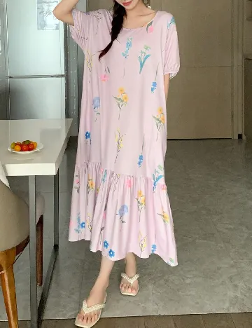 Rochie medie Dazy, roz