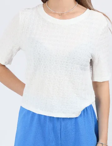 Tricou Pieces, alb