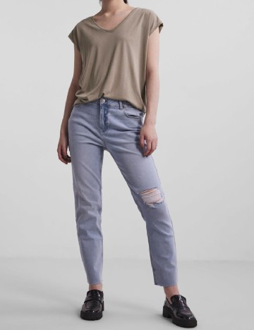 Tricou Pieces, maro