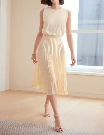 Rochie medie MOTF, crem