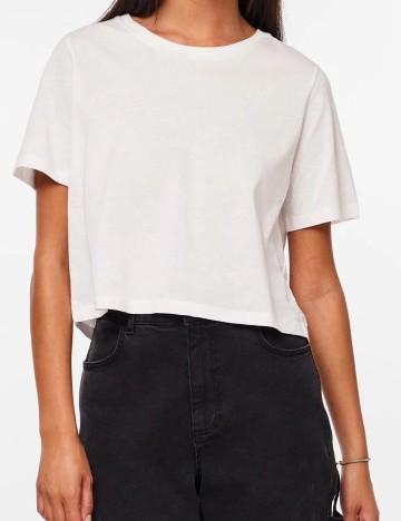 Tricou Pieces, alb