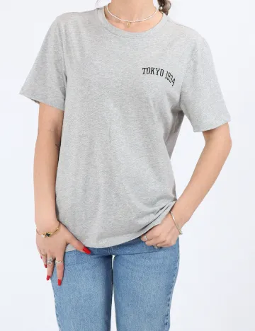 Tricou Pieces, gri