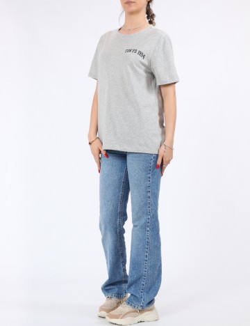 Tricou Pieces, gri