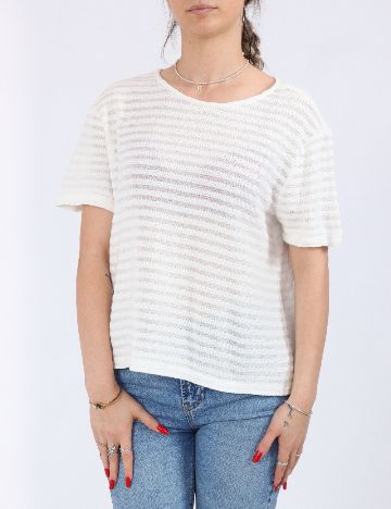 Tricou Pieces, alb
