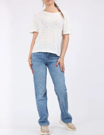 Tricou Pieces, alb
