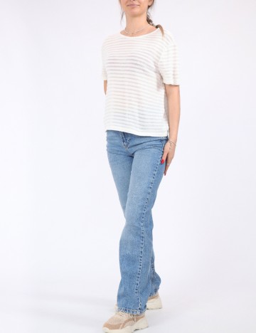 Tricou Pieces, alb