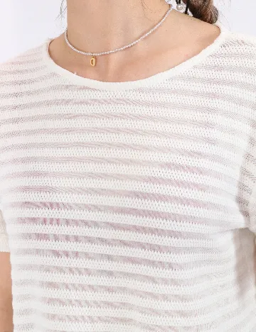 Tricou Pieces, alb