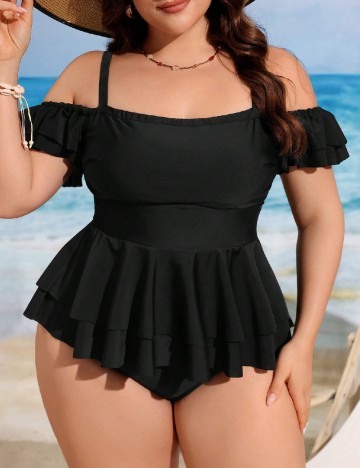 Costum de baie SHEIN CURVE, negru