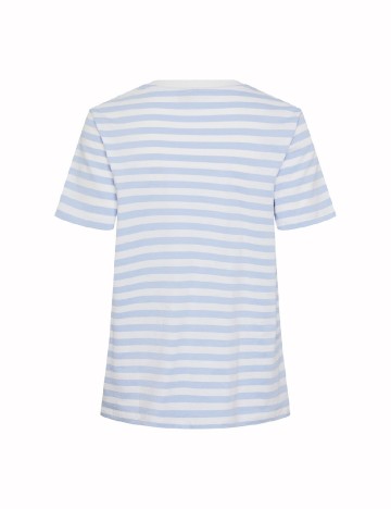Tricou Pieces, alb/albastru