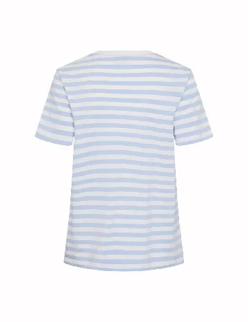 Tricou Pieces, alb/albastru