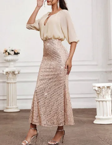 Rochie lunga SHEIN, crem Crem