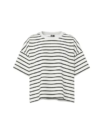 Tricou Pieces, alb/negru