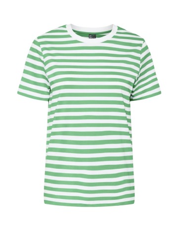 Tricou Pieces, verde/alb