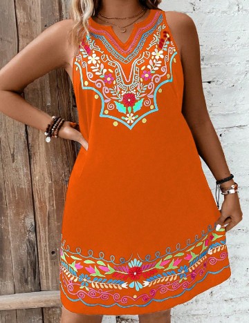 Rochie scurta SHEIN CURVE, portocaliu