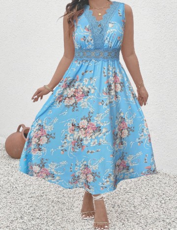 Rochie medie SHEIN CURVE, albastru