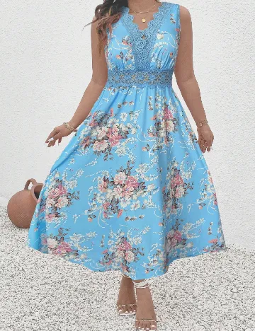 Rochie medie SHEIN CURVE, albastru