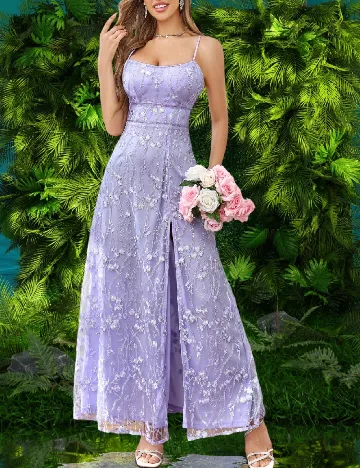 Rochie lunga Double Crazy, mov