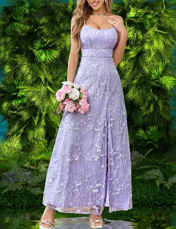 Rochie lunga Double Crazy, mov