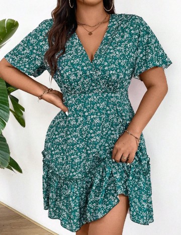 Rochie scurta SHEIN CURVE, verde