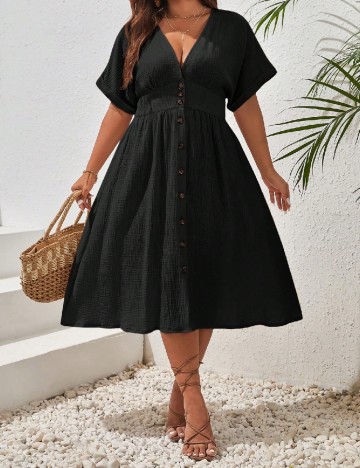 Rochie medie SHEIN CURVE, negru