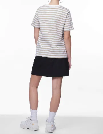 Tricou Pieces, alb/maro