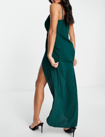 Rochie lunga Femme Luxe, verde