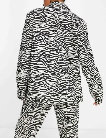 Sacou Oversize Kaiia, alb/negru