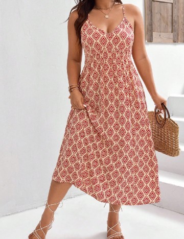 Rochie medie SHEIN CURVE, rosu