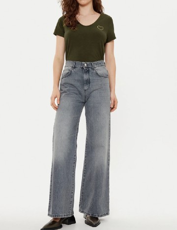 Tricou Pieces, kaki
