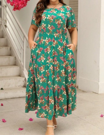 Rochie lunga SHEIN CURVE, verde