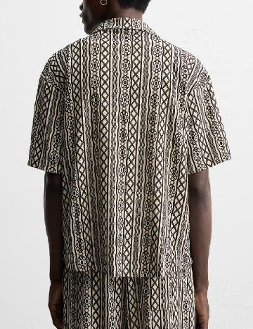 Camasa Zara, crem/negru