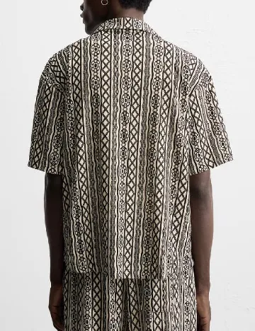 Camasa Zara, crem/negru