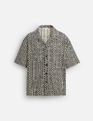 Camasa Zara, crem/negru