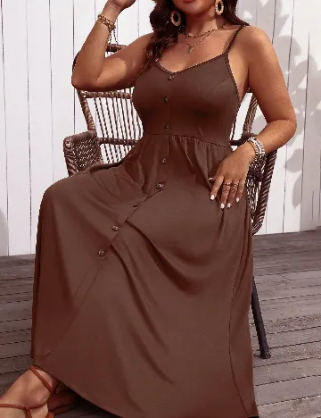 Rochie lunga SHEIN CURVE, maro