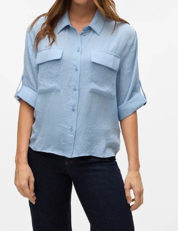 Camasa Vero Moda, bleu
